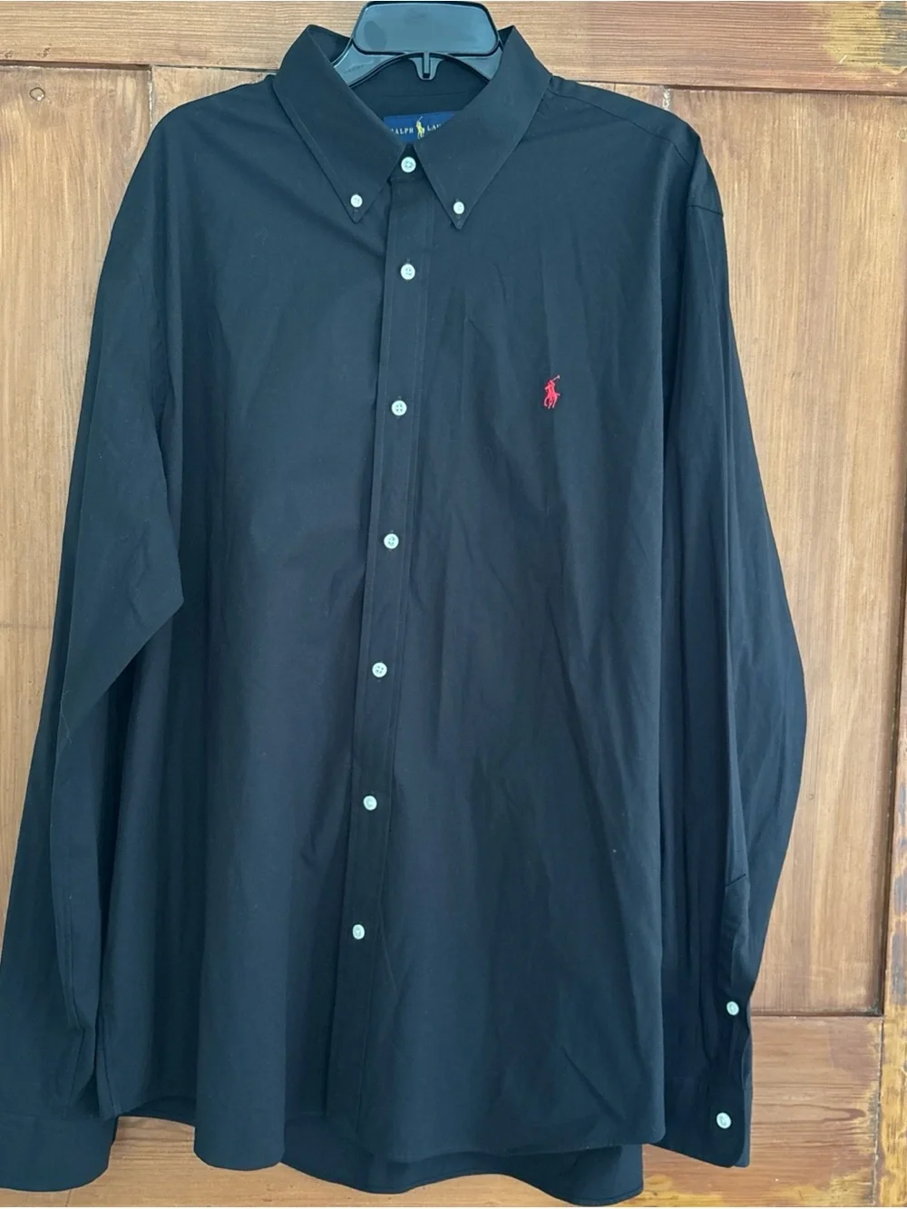 Polo by Ralph Lauren Black Button-Down Shirt with Red Pony Size XXL